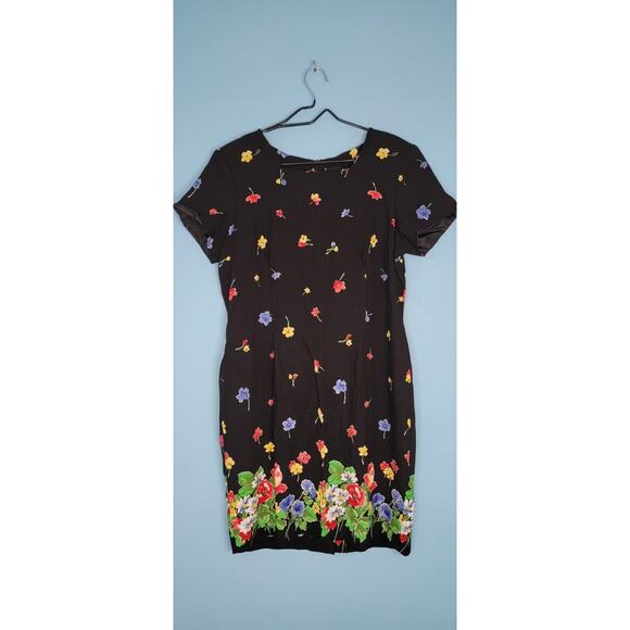 JD Stone Dresses & Skirts - Women's Vintage JD Stone Black Floral Dress Size 14 (Fits Like A 10)